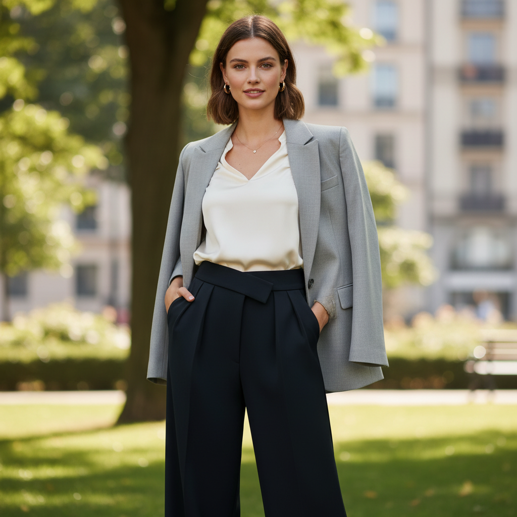 Black Wide Leg Trousers | Women's Stylish Pants