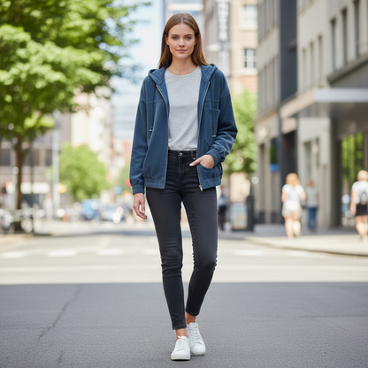 Casual Hooded Jacket with Zip for Men and Women