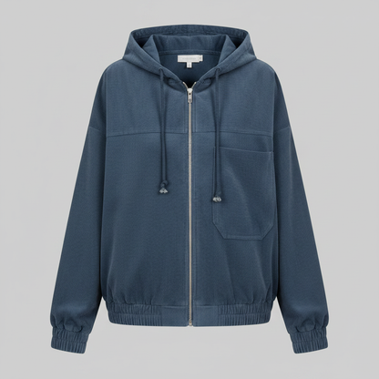 Casual Hooded Jacket with Zip for Men and Women