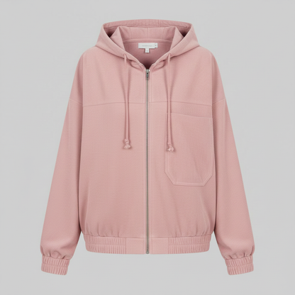 Casual Hooded Jacket with Zip for Men and Women