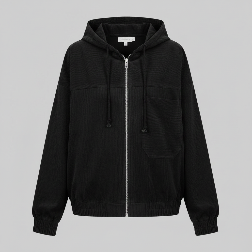 Casual Hooded Jacket with Zip for Men and Women