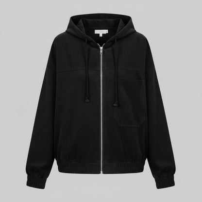 Casual Hooded Jacket with Zip for Men and Women