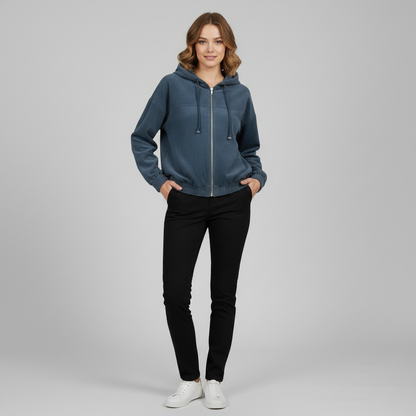 Casual Hooded Jacket with Zip for Men and Women