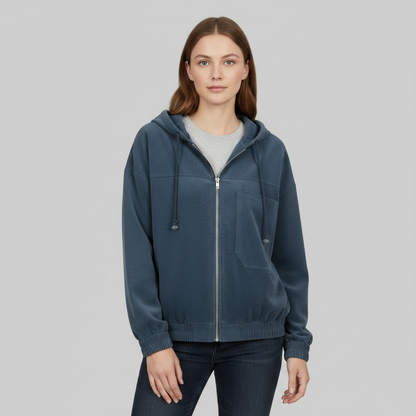 Casual Hooded Jacket with Zip for Men and Women