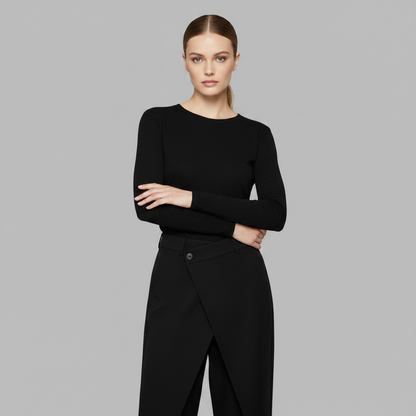Emma | Women's Baggy Low Rise Jeans with Asymmetrical Waistband