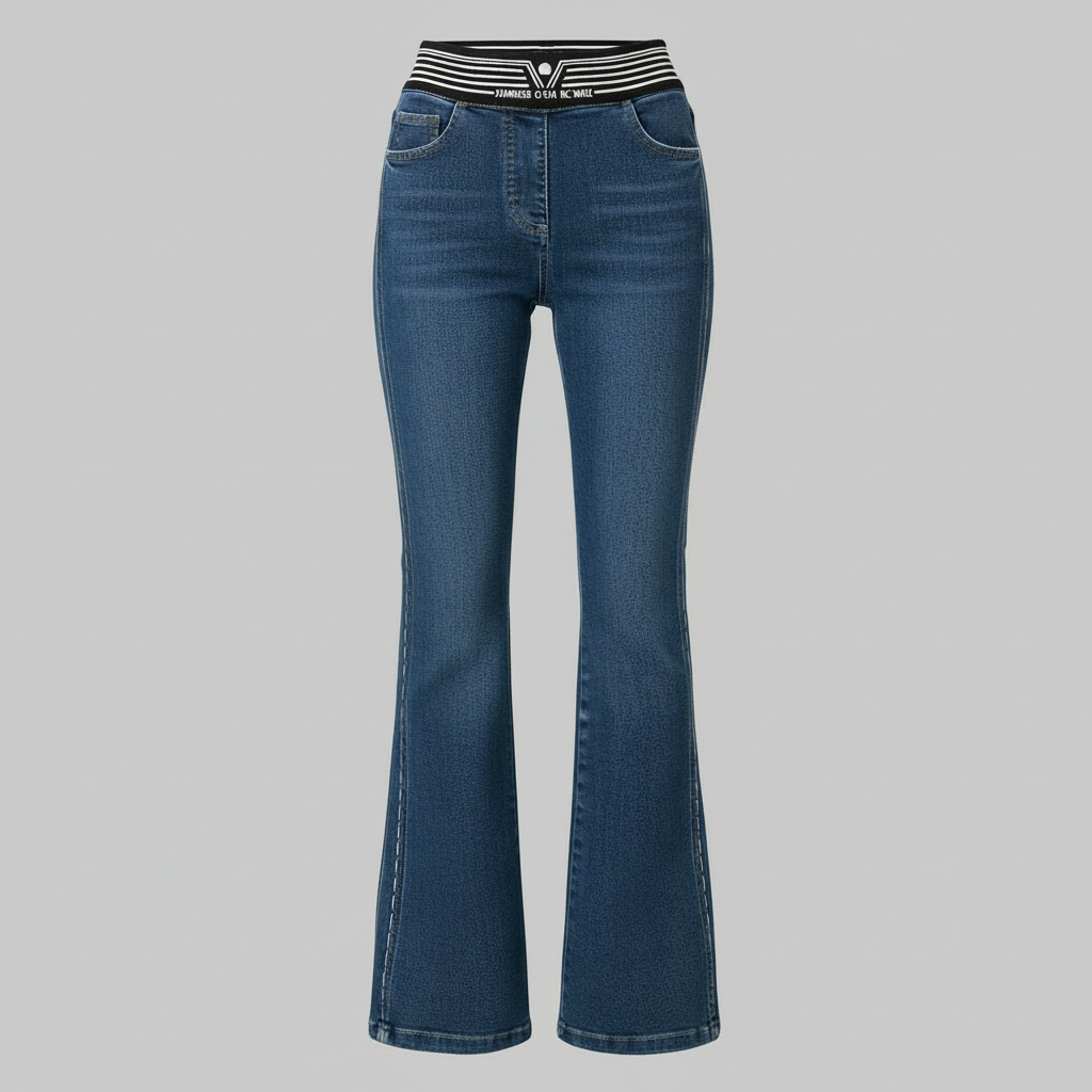 High-Waisted Flared Black Jeans | Women's Slim Fit Trousers