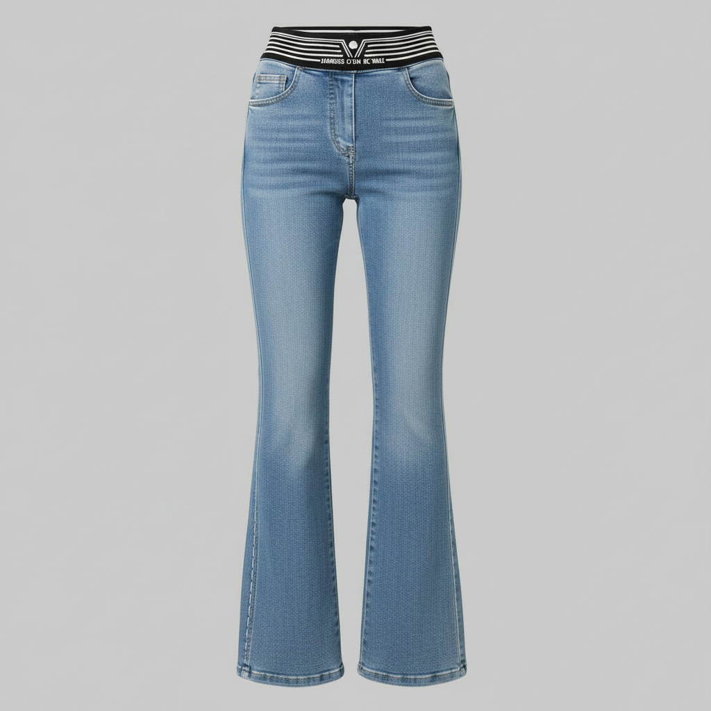 High-Waisted Flared Black Jeans | Women's Slim Fit Trousers
