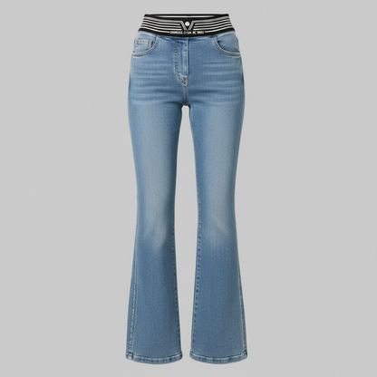 High-Waisted Flared Black Jeans | Women's Slim Fit Trousers