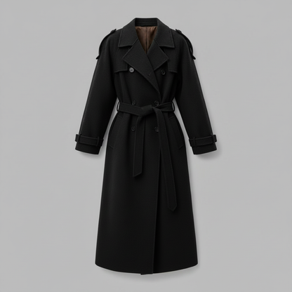 Maxi Wool Coat with Waist Belt | Women's Winter Coat