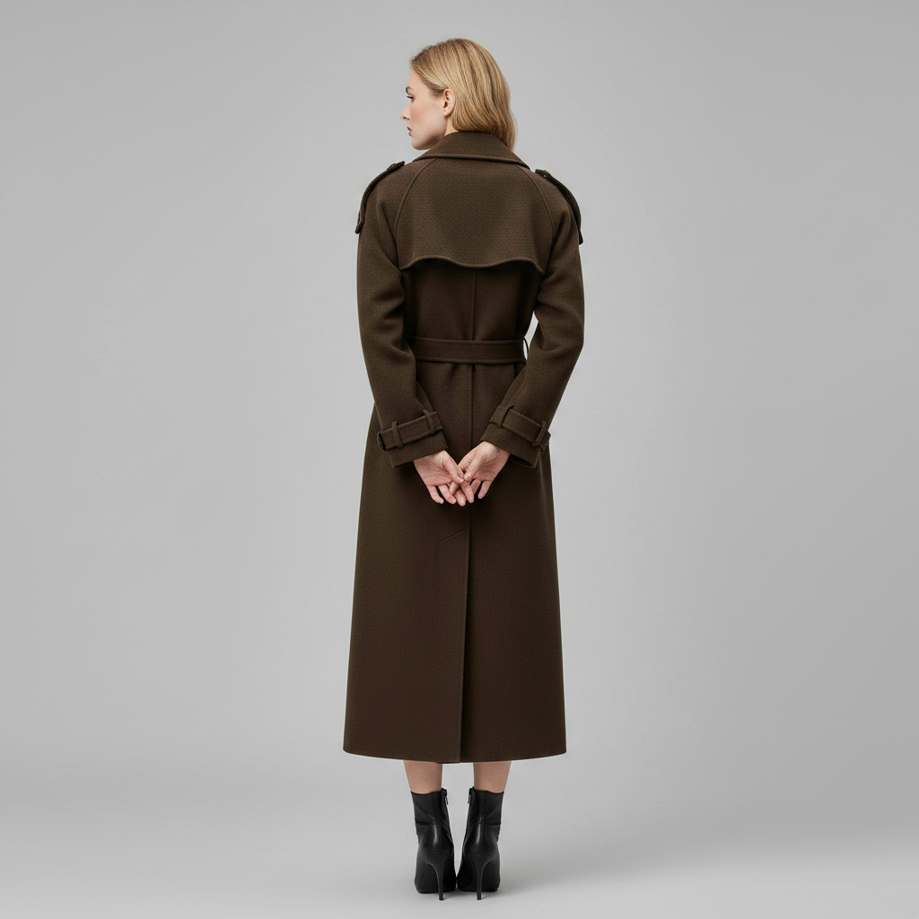 Maxi Wool Coat with Waist Belt | Women's Winter Coat