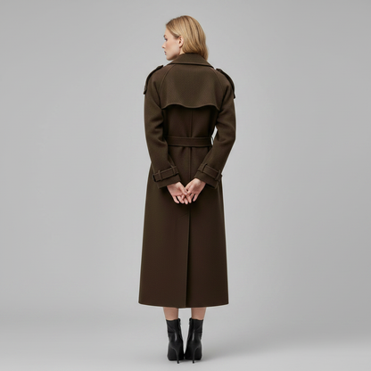 Maxi Wool Coat with Waist Belt | Women's Winter Coat