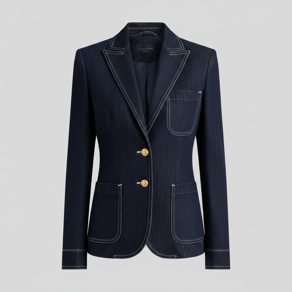 Navy Blue Oversized Denim Jacket | Casual Outerwear for Women