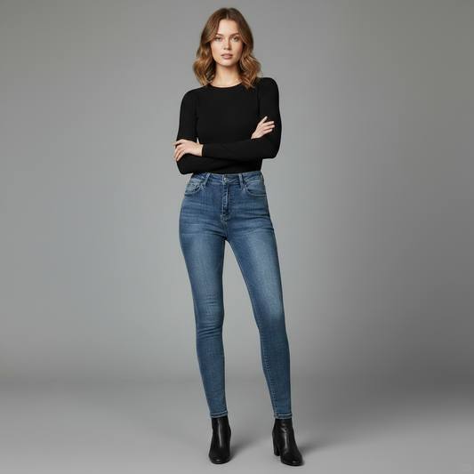 Nova Slim Fit Women's Jeans | Vintage Wash Denim Trousers