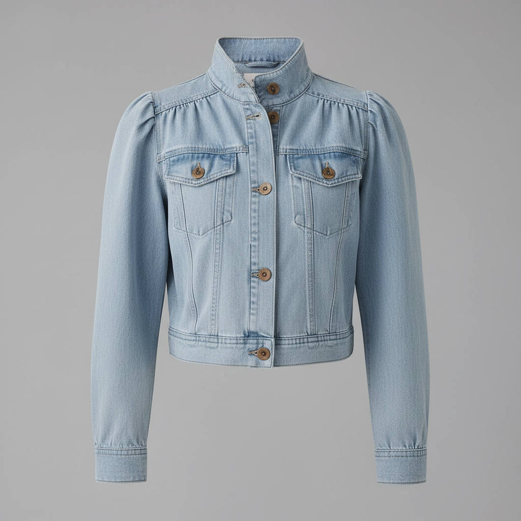 Retro Blue Denim Jacket | Women's Casual Jean Jacket