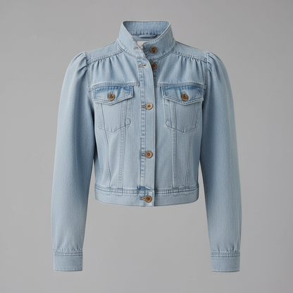 Retro Blue Denim Jacket | Women's Casual Jean Jacket