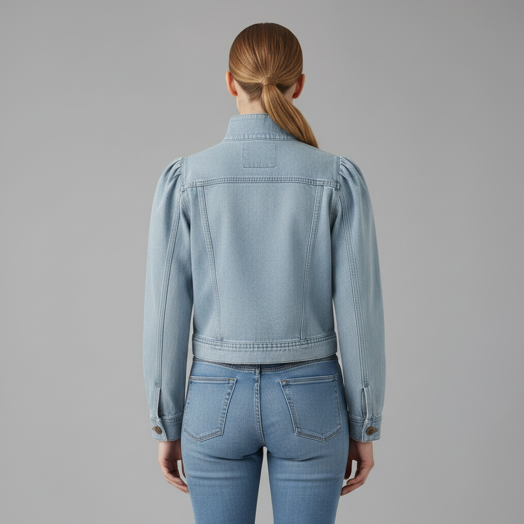 Retro Blue Denim Jacket | Women's Casual Jean Jacket