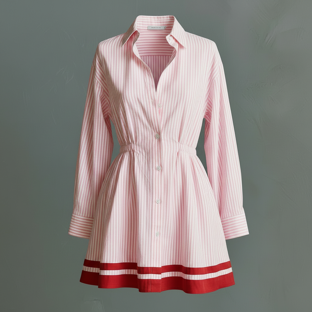Retro Blue Striped Mini Dress | Women's Summer Dresses