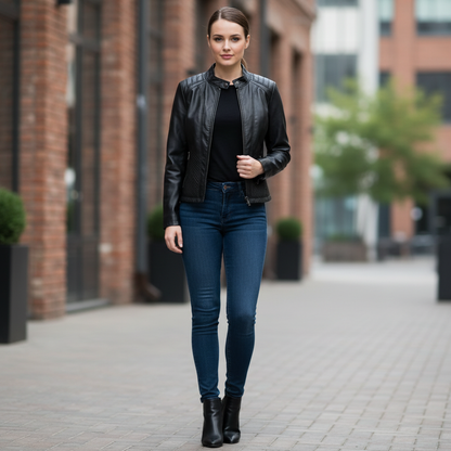 Selene Leather Jacket | Women's Premium Leather Bomber Jacket