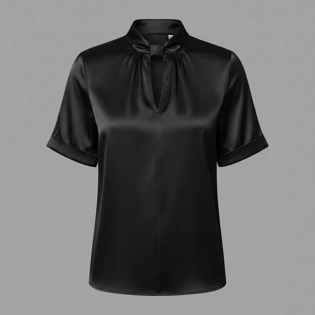 Satin Blouse with Keyhole Neckline | Blouses for Women