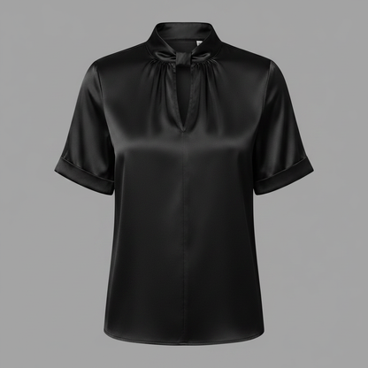 Satin Blouse with Keyhole Neckline | Blouses for Women