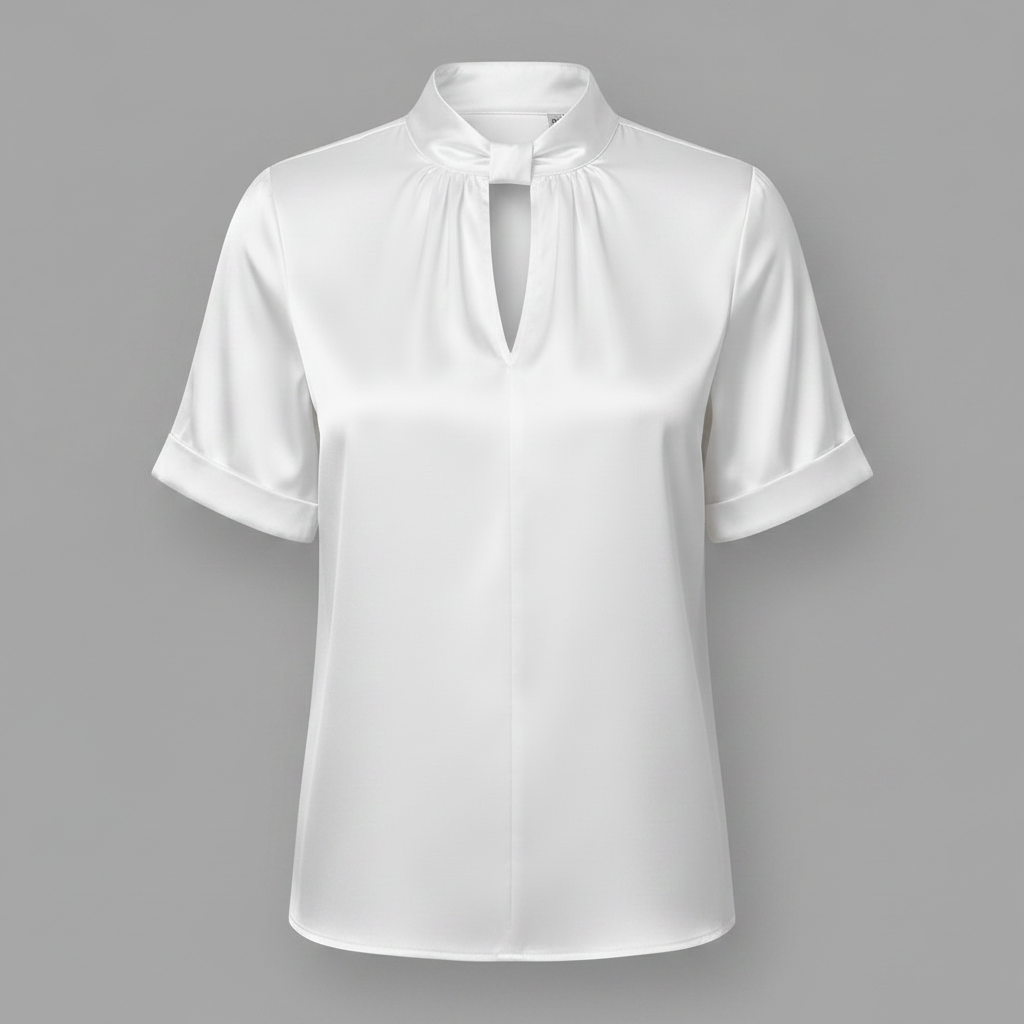 Satin Blouse with Keyhole Neckline | Blouses for Women