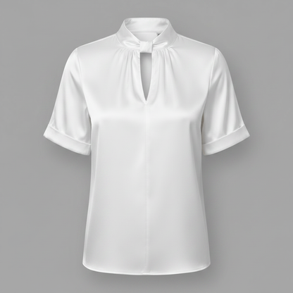 Satin Blouse with Keyhole Neckline | Blouses for Women