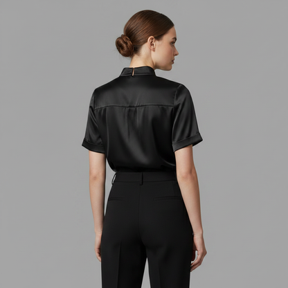 Satin Blouse with Keyhole Neckline | Blouses for Women
