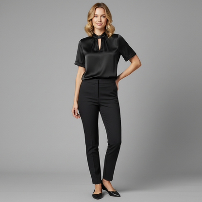 Satin Blouse with Keyhole Neckline | Blouses for Women