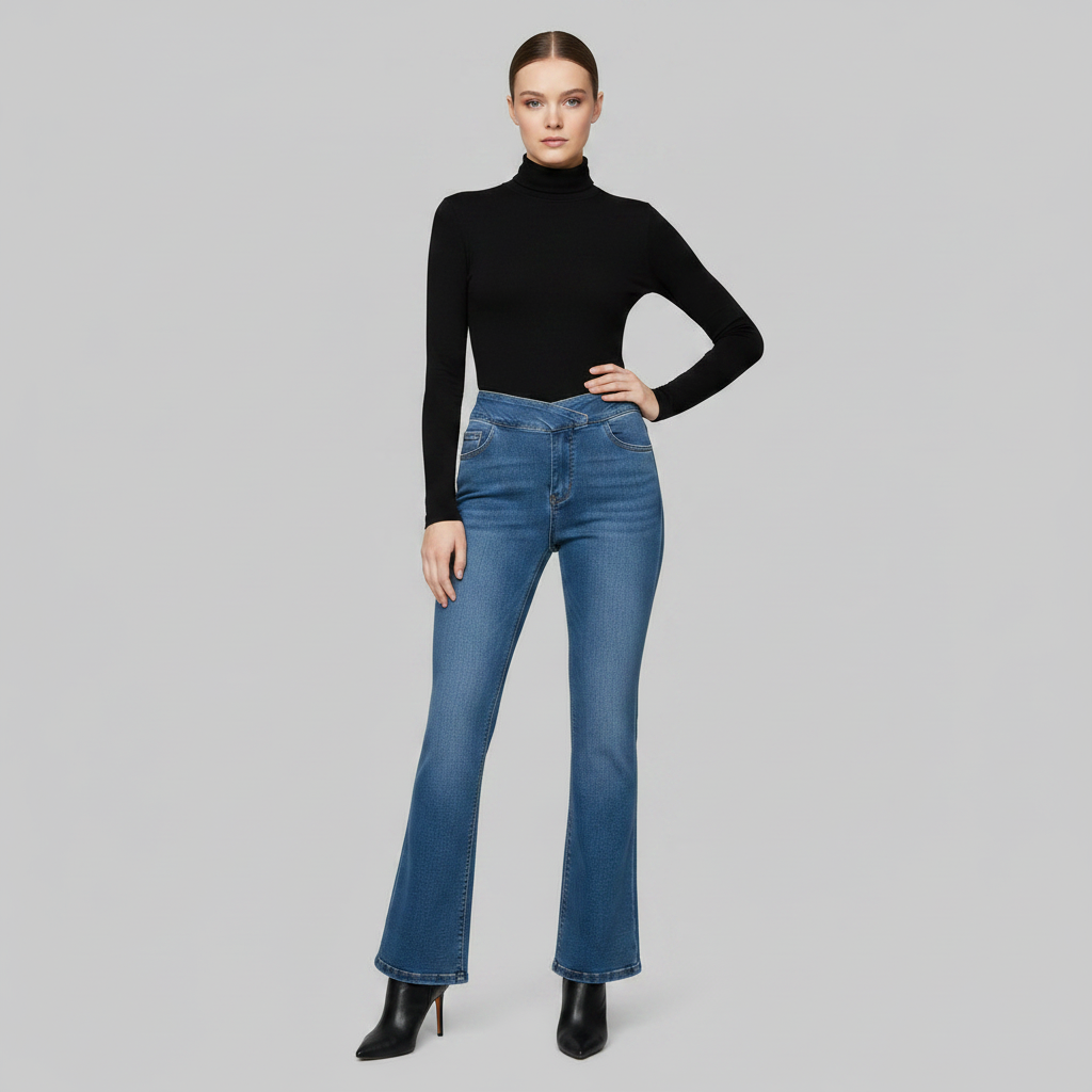 Helena | Women's High Waist Stretch Flared Jeans