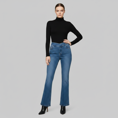 Helena | Women's High Waist Stretch Flared Jeans