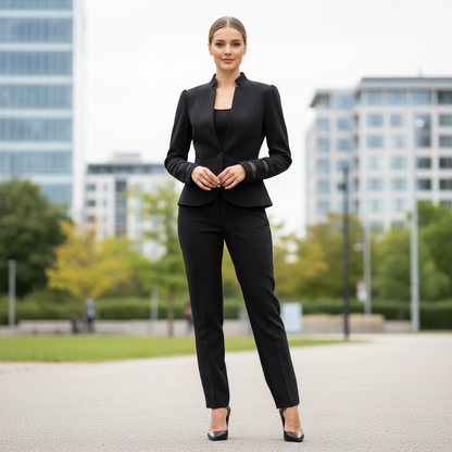 Women's Peplum Blazer with Structured Shoulders | Slim Fit Blazer