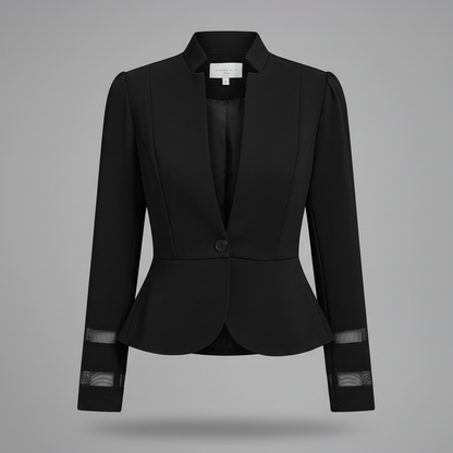 Women's Peplum Blazer with Structured Shoulders | Slim Fit Blazer