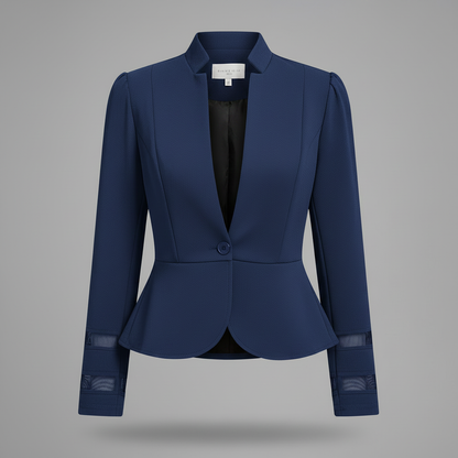 Women's Peplum Blazer with Structured Shoulders | Slim Fit Blazer